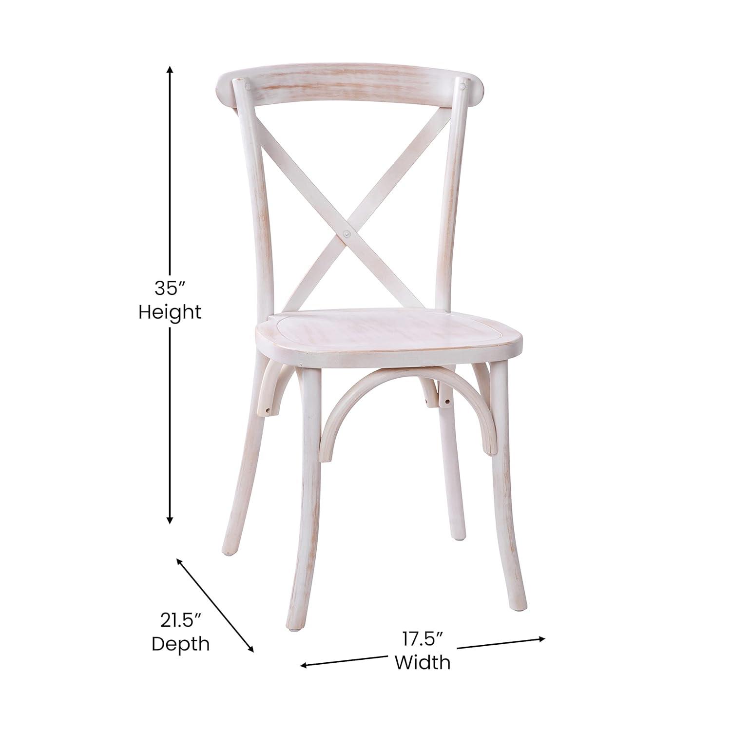 Merrick Lane X-Back Bistro Style Wooden High Back Dining Chair in Lime Wash