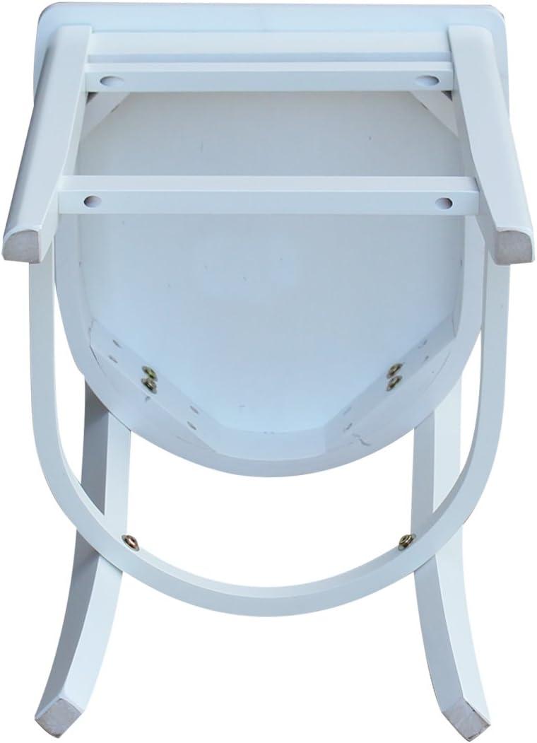 24" Emily Counter Height Barstool White - International Concepts: Hardwood Frame, Ladder-Back Design, Kitchen-Compatible