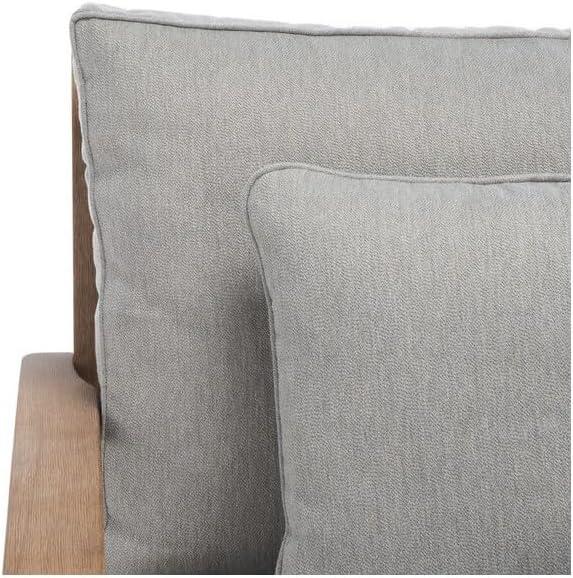 Safavieh Couture Martinique Coastal Eucalyptus Wood Solid Print Armchair, Natural / Beige