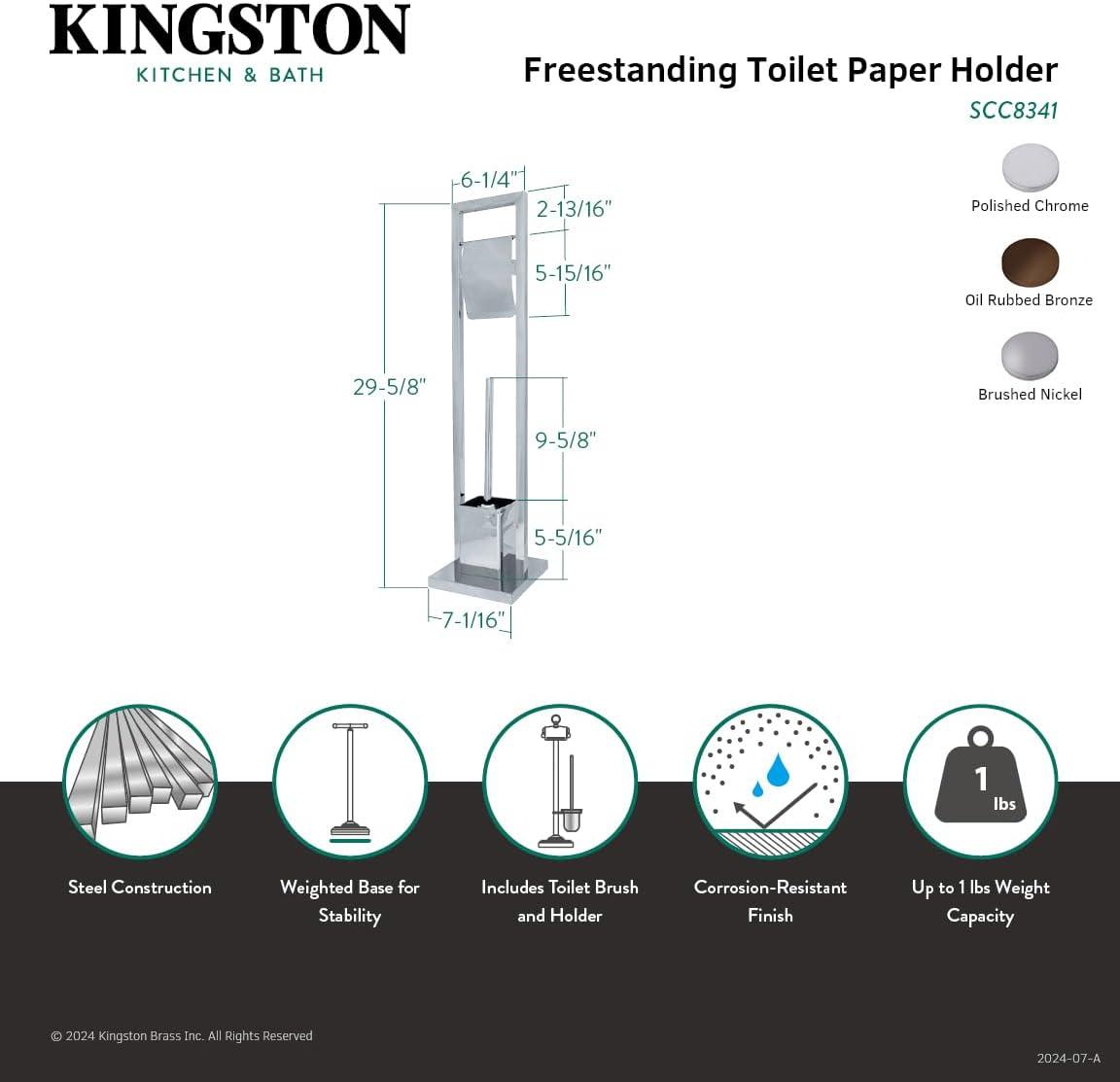 Kingston Brass SCC8341 Kingston Brass Edenscape Freestanding Toilet Paper Holder with Brush and Holder