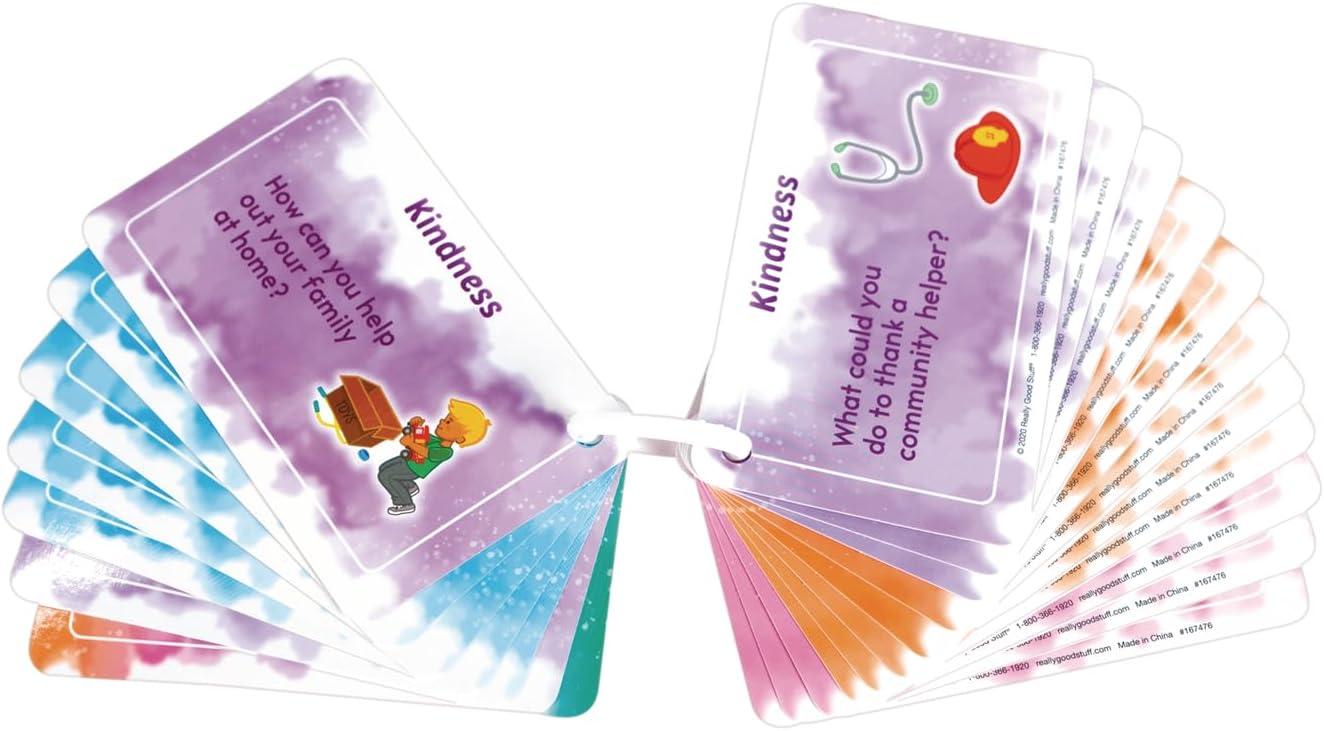Really Good Stuff Social-Emotional Learning Conversation Cards for The Classroom or Home-Help Kids Discuss Emotions with Strategies & Activities