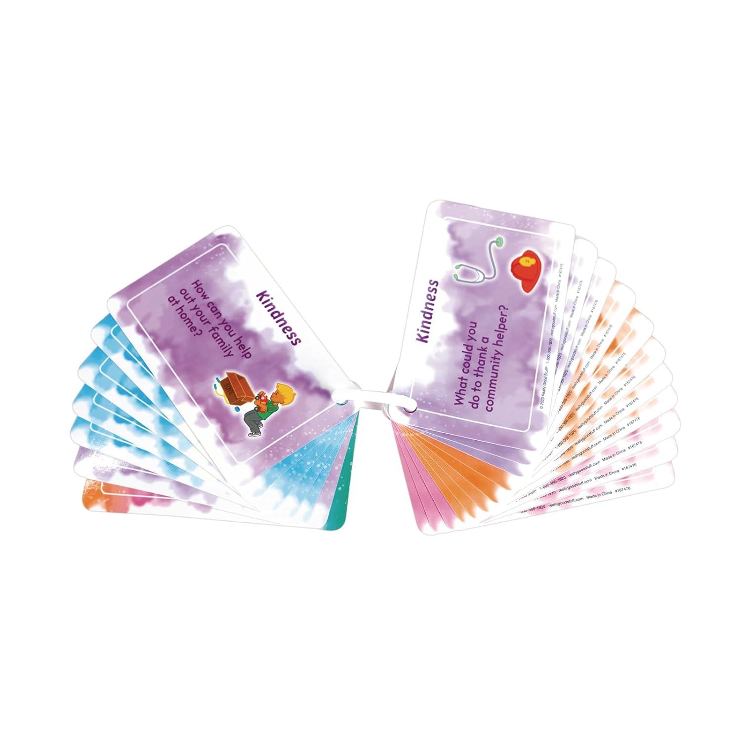 Really Good Stuff Social-Emotional Learning Conversation Cards for The Classroom or Home-Help Kids Discuss Emotions with Strategies & Activities