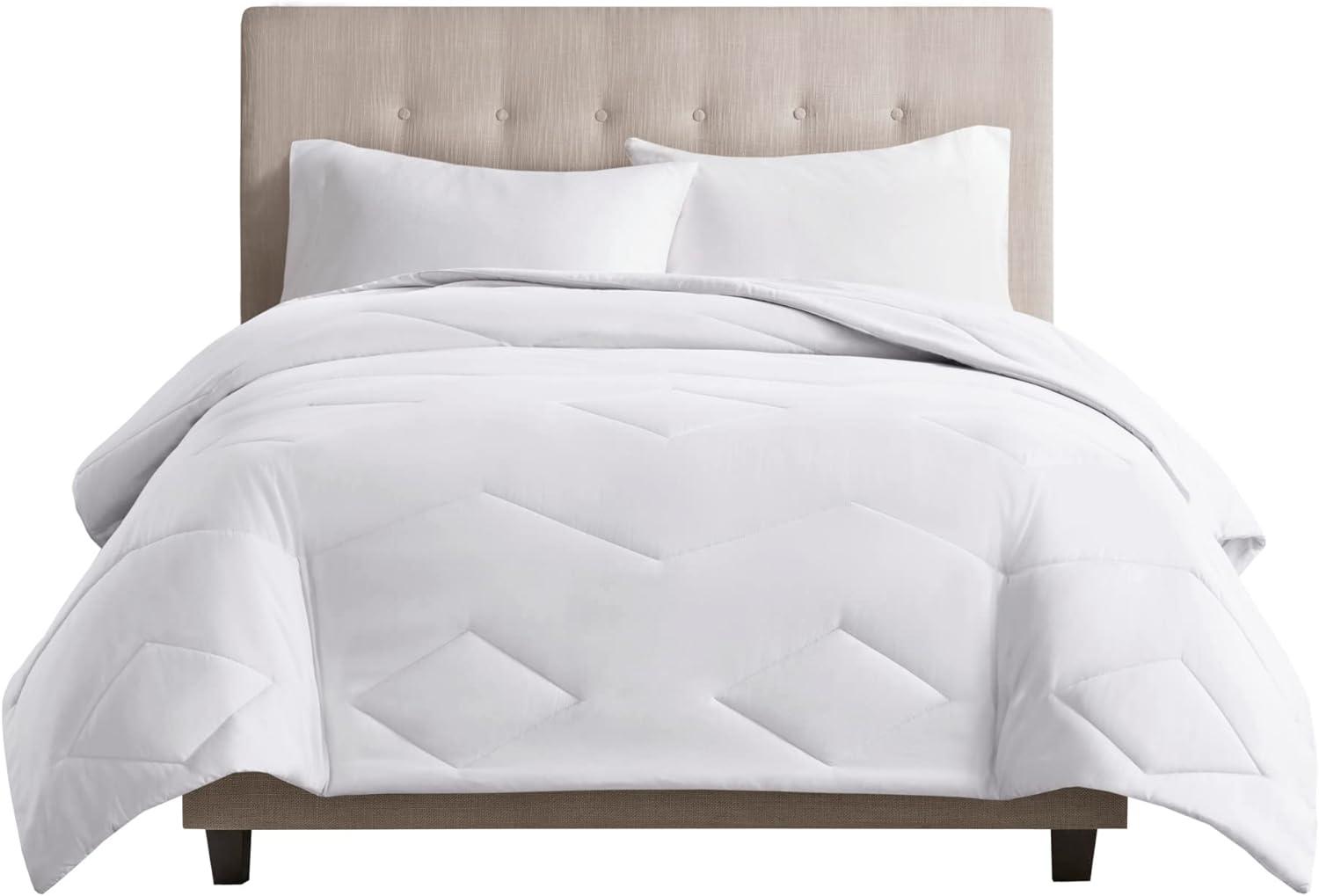 White Full Reversible Down Alternative Microfiber Comforter