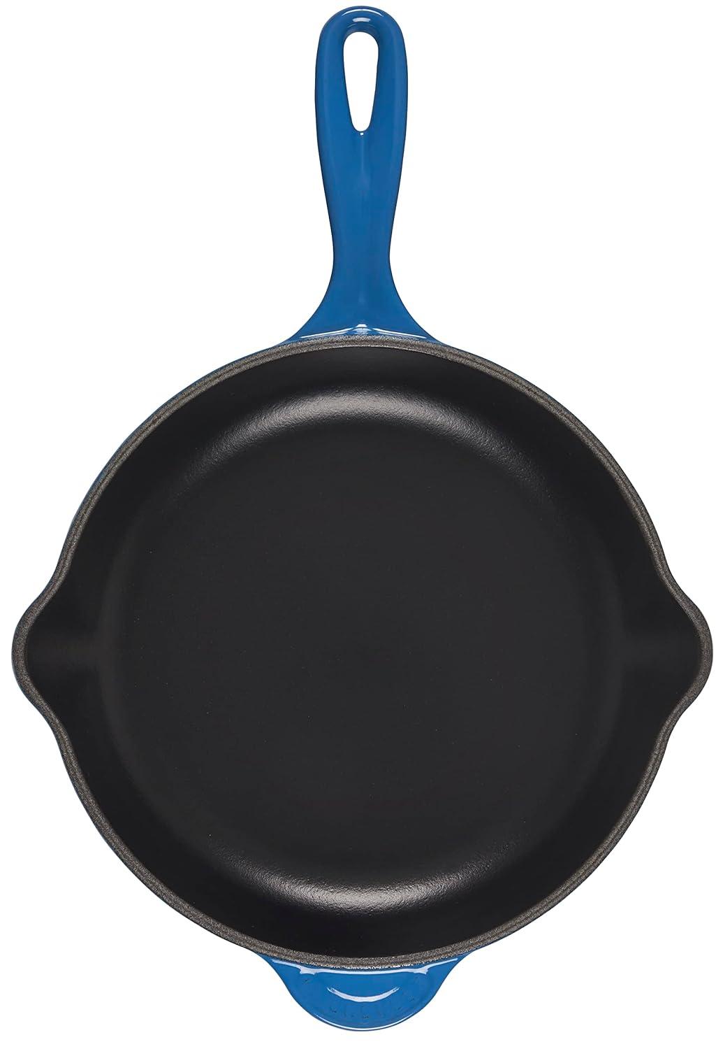 Marseille Blue Enameled Cast Iron Skillet with Handle, 9"