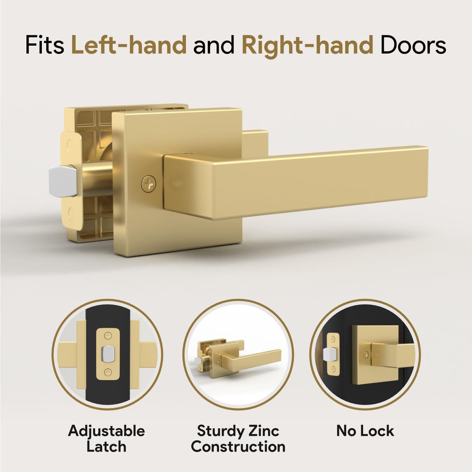 Mega Handles Robell Door Handle - Door Handle for Bathroom, Bedroom & Hallways, Interior Door Lever