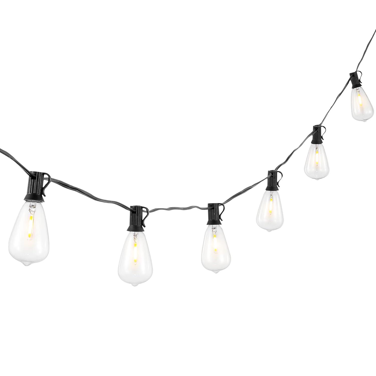 Dorcia LED Outdoor String Lights - 120" - 10 Light - PLT4043 - Black - Safavieh
