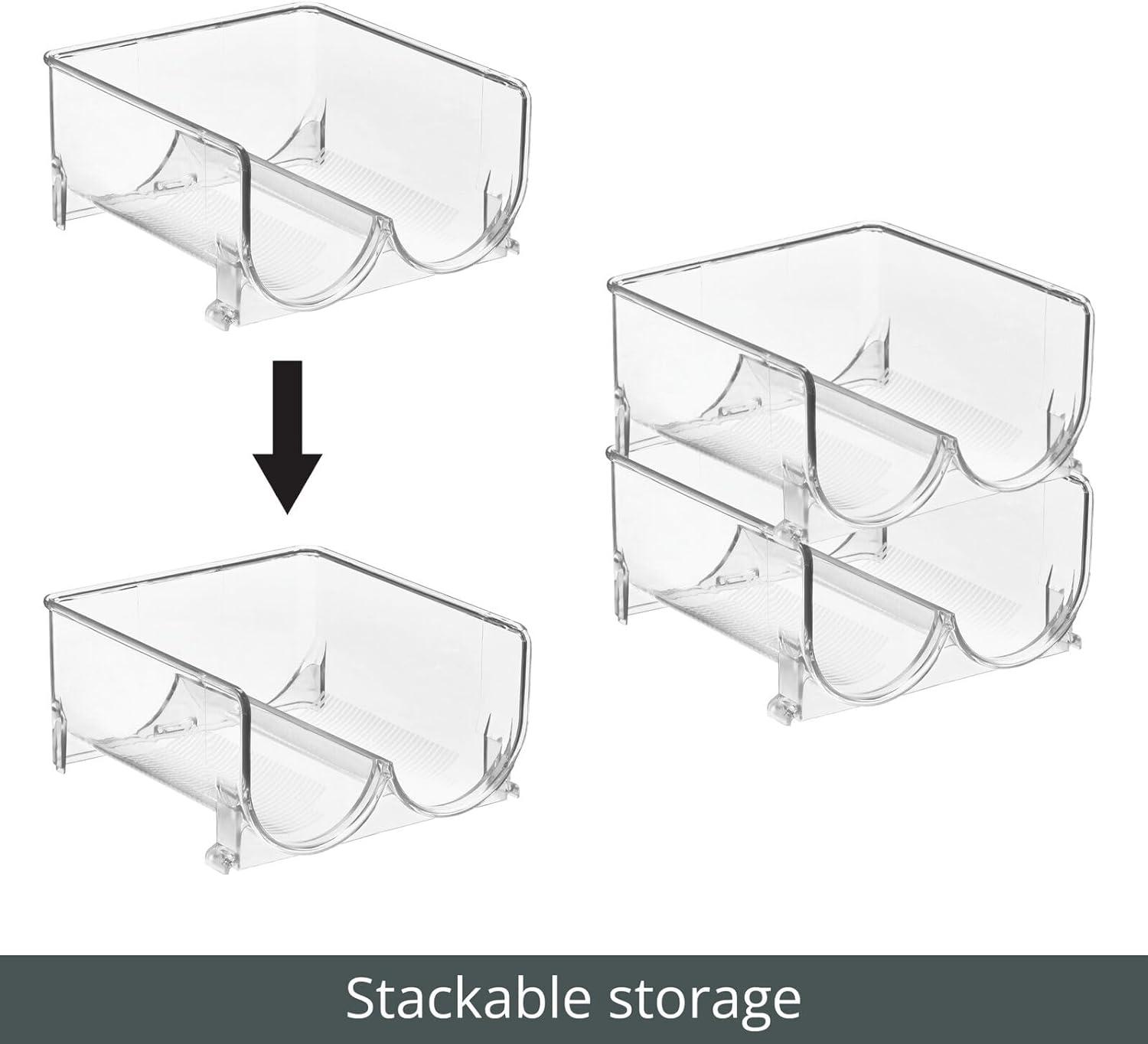 Clear Plastic Stackable Water Bottle Storage Rack