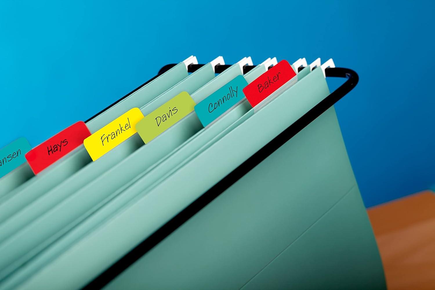 Post-it® Tabs, 2 in. Angled Solid, Assorted Primary Colors, 6 Tabs/Color, 4 Colors, 24 Tabs/Pack