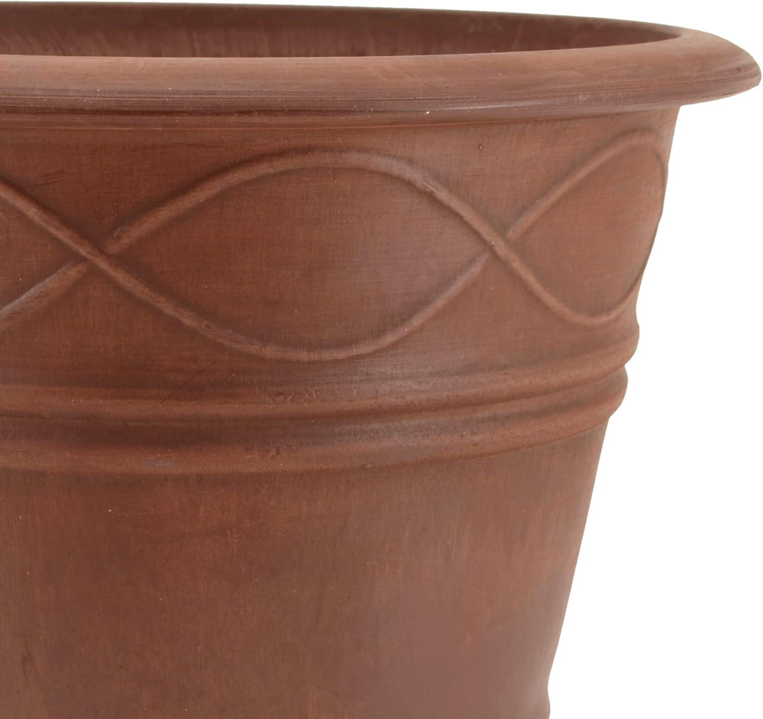 Large Terra Cotta Composite Round Outdoor Planter