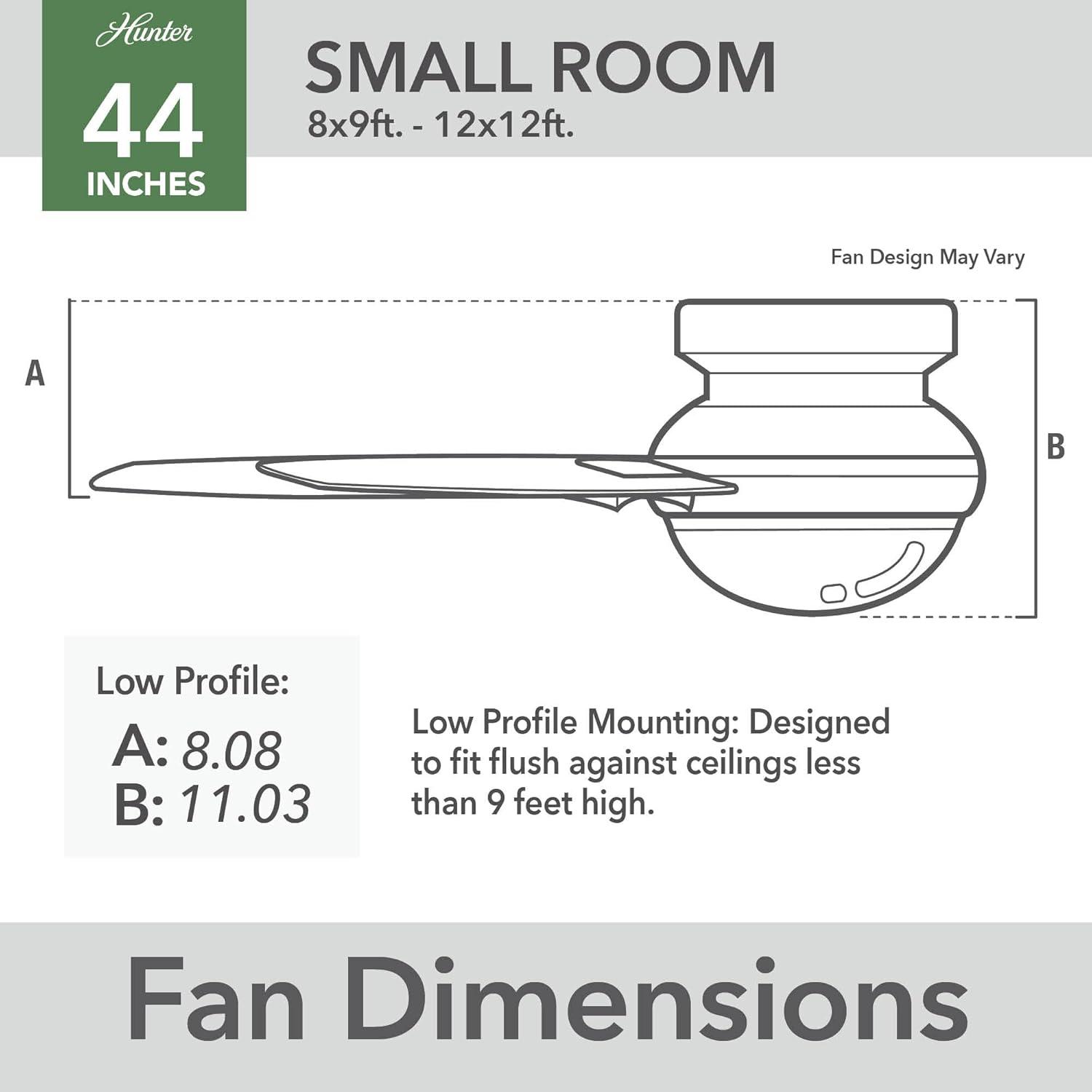 Dempsey Low Profile 44" 4 - Blade Flush Mount Ceiling Fan with Lights and Remote