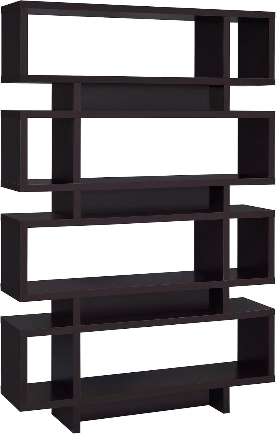 Coaster Home Furnishings 4 Tier Display Bookcase Storage Shelf, Cappuccino