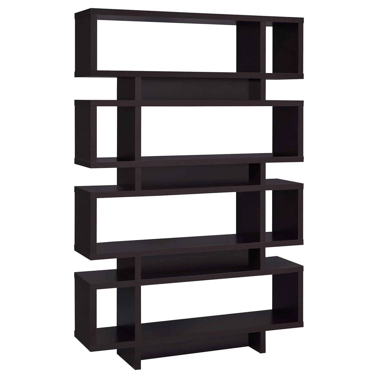 Coaster Home Furnishings 4 Tier Display Bookcase Storage Shelf, Cappuccino
