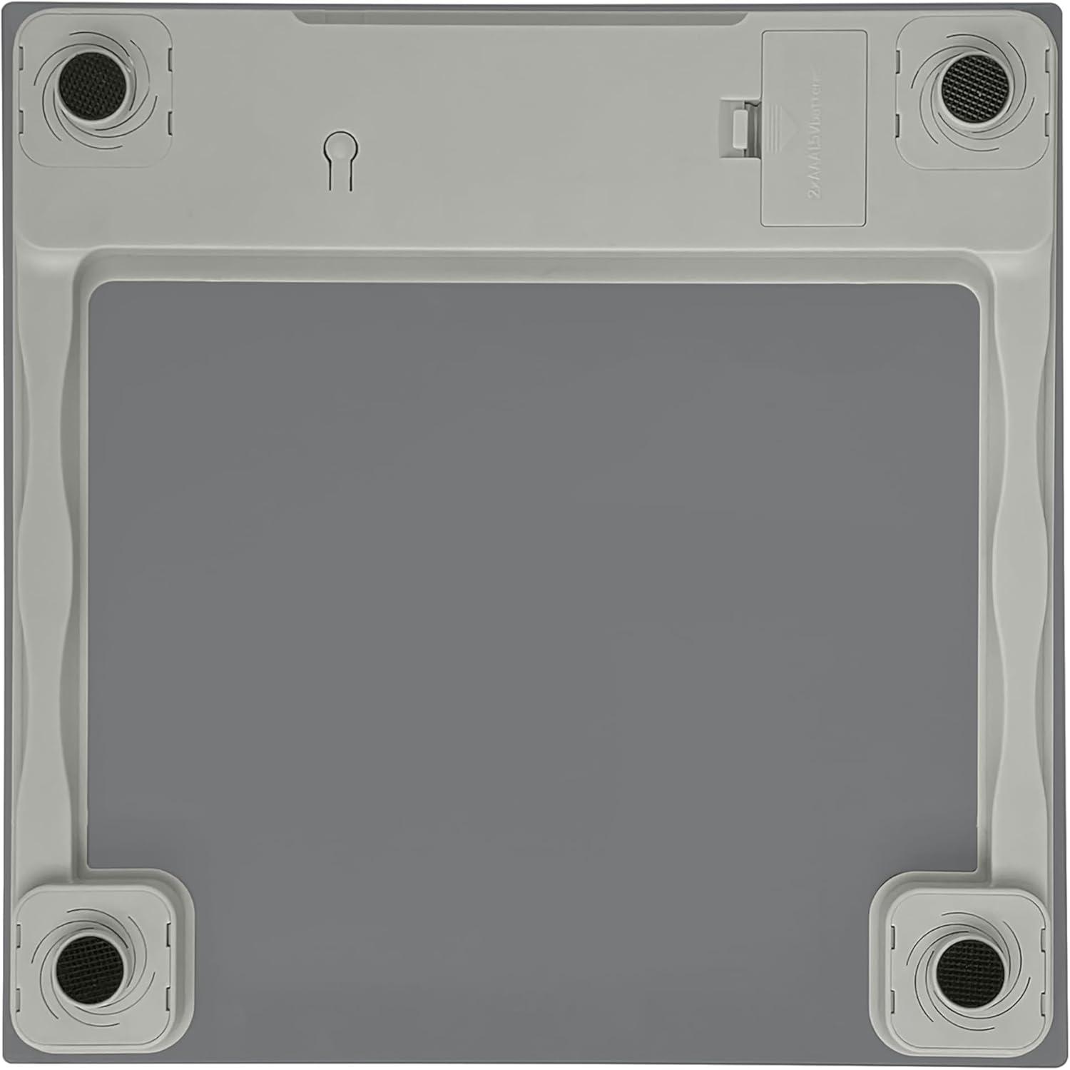 Taylor 11.0" x 11.0" Digital Glass Body Weight Scale Battery Powered, FSA HSA Eligible, 350 lb Capacity, Gray