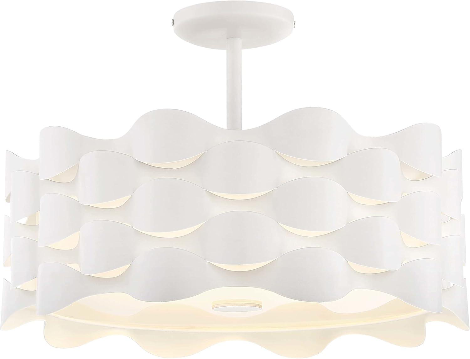 Rickey Single Light Fabric LED Semi Flush Mount