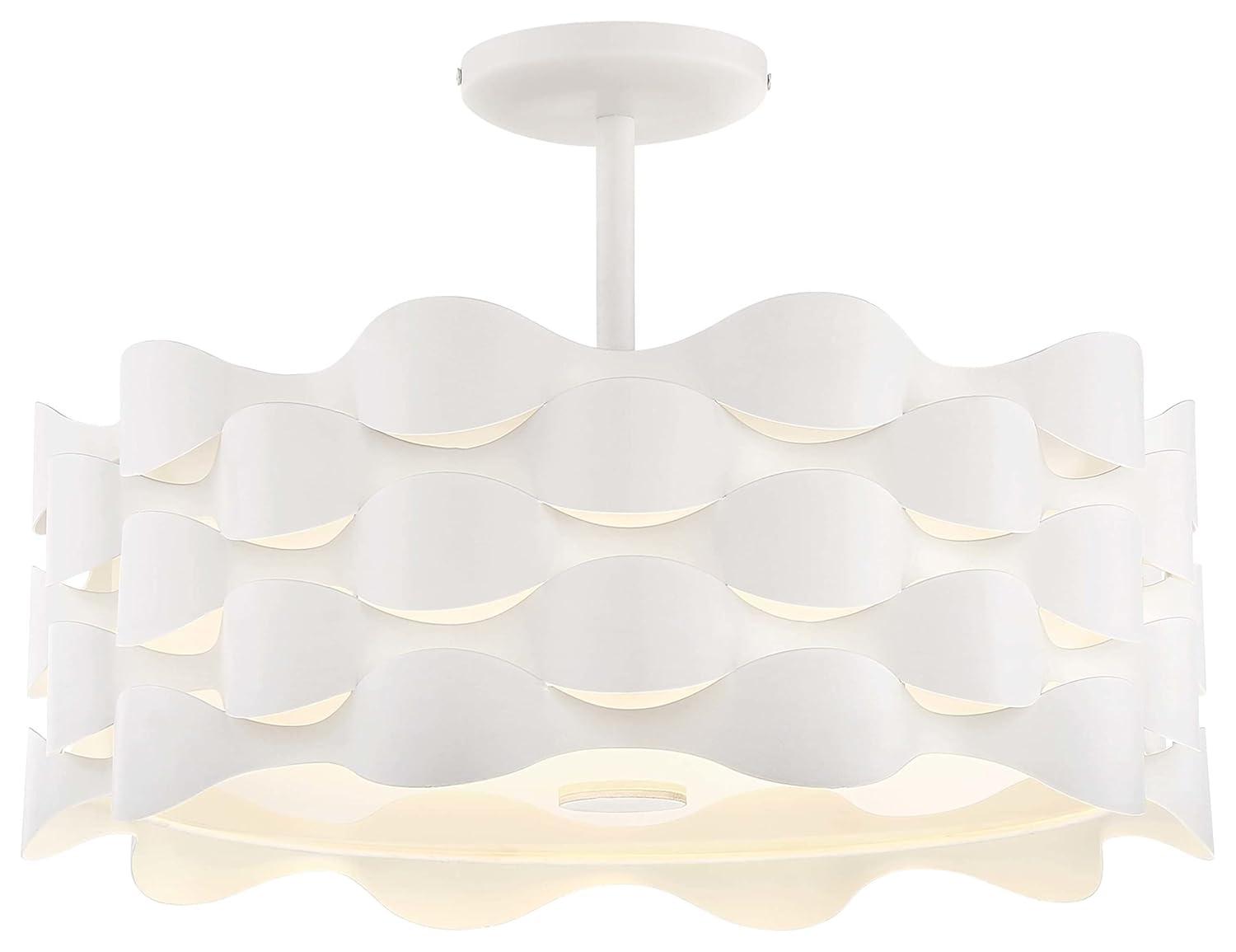 Rickey Single Light Fabric LED Semi Flush Mount