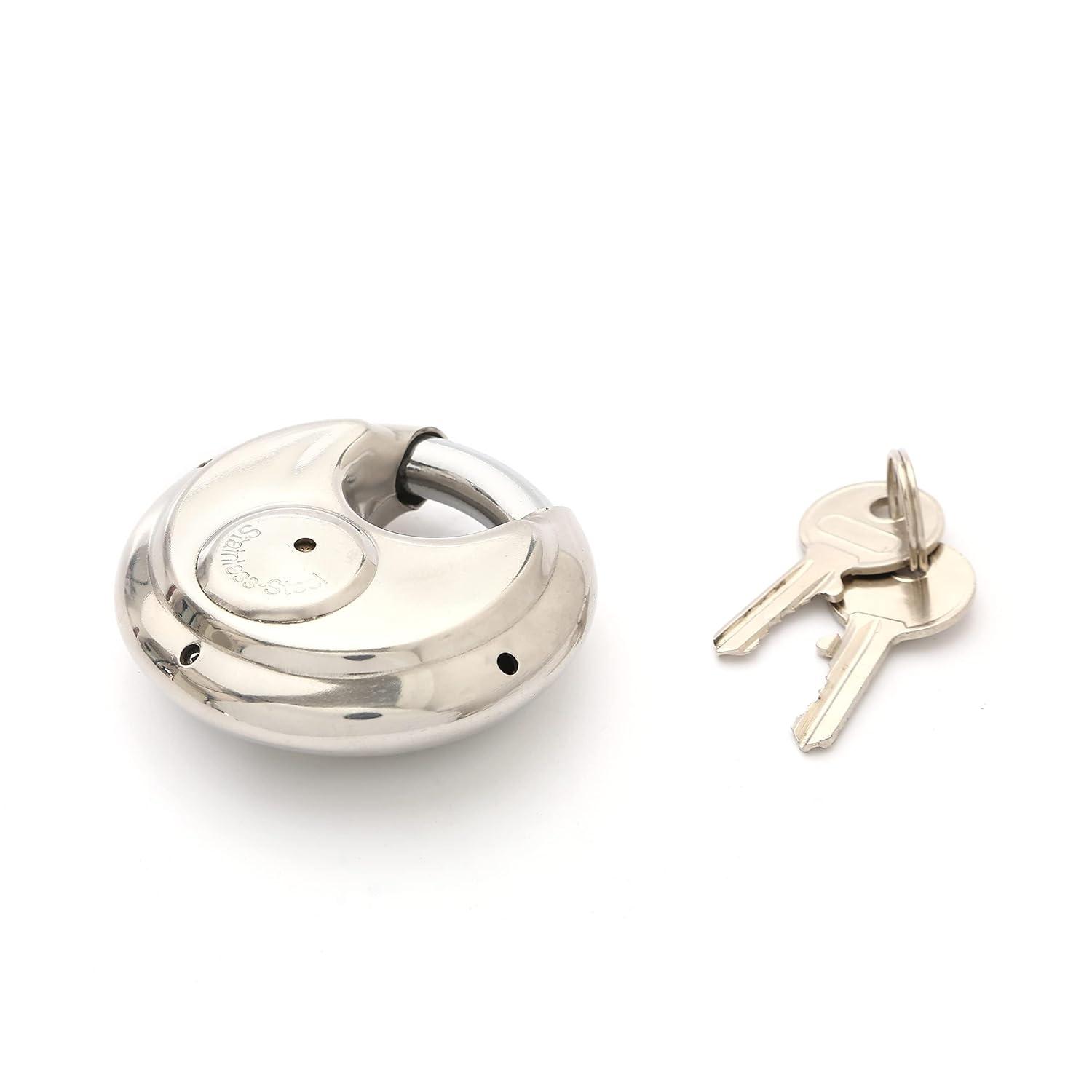 24 Pack Wholesale Lot DISC PADLOCK 80mm Steel Armor Storage Trailer Round lock- Stainless Steel Lock