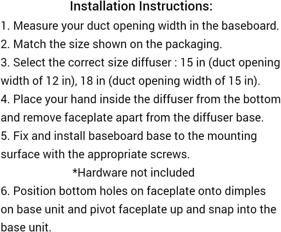 Imperial Decorative Baseboard Register