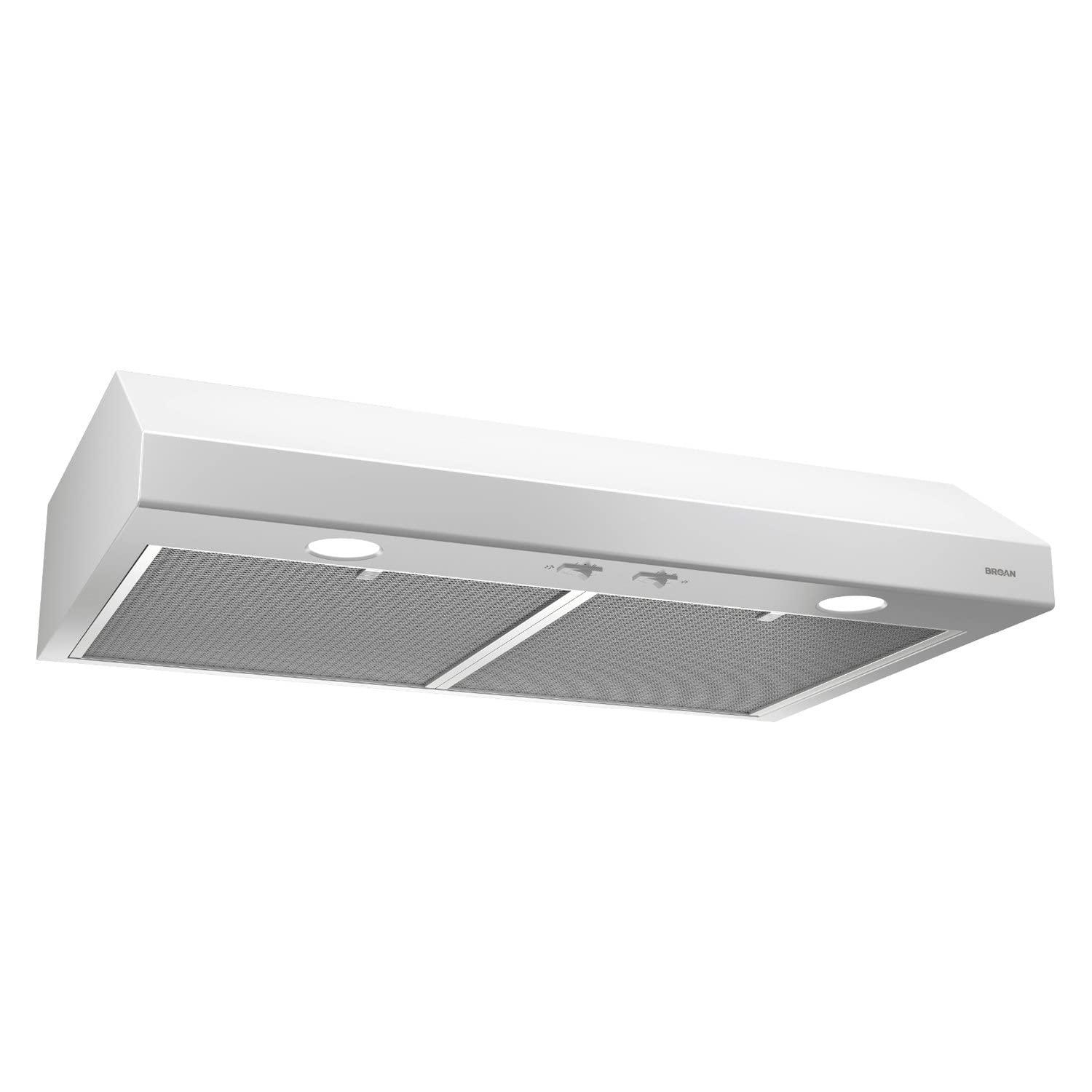 Broan Glacier 30-Inch 300 Max Blower CFM 5 Sones Range Hood BCSD130BL