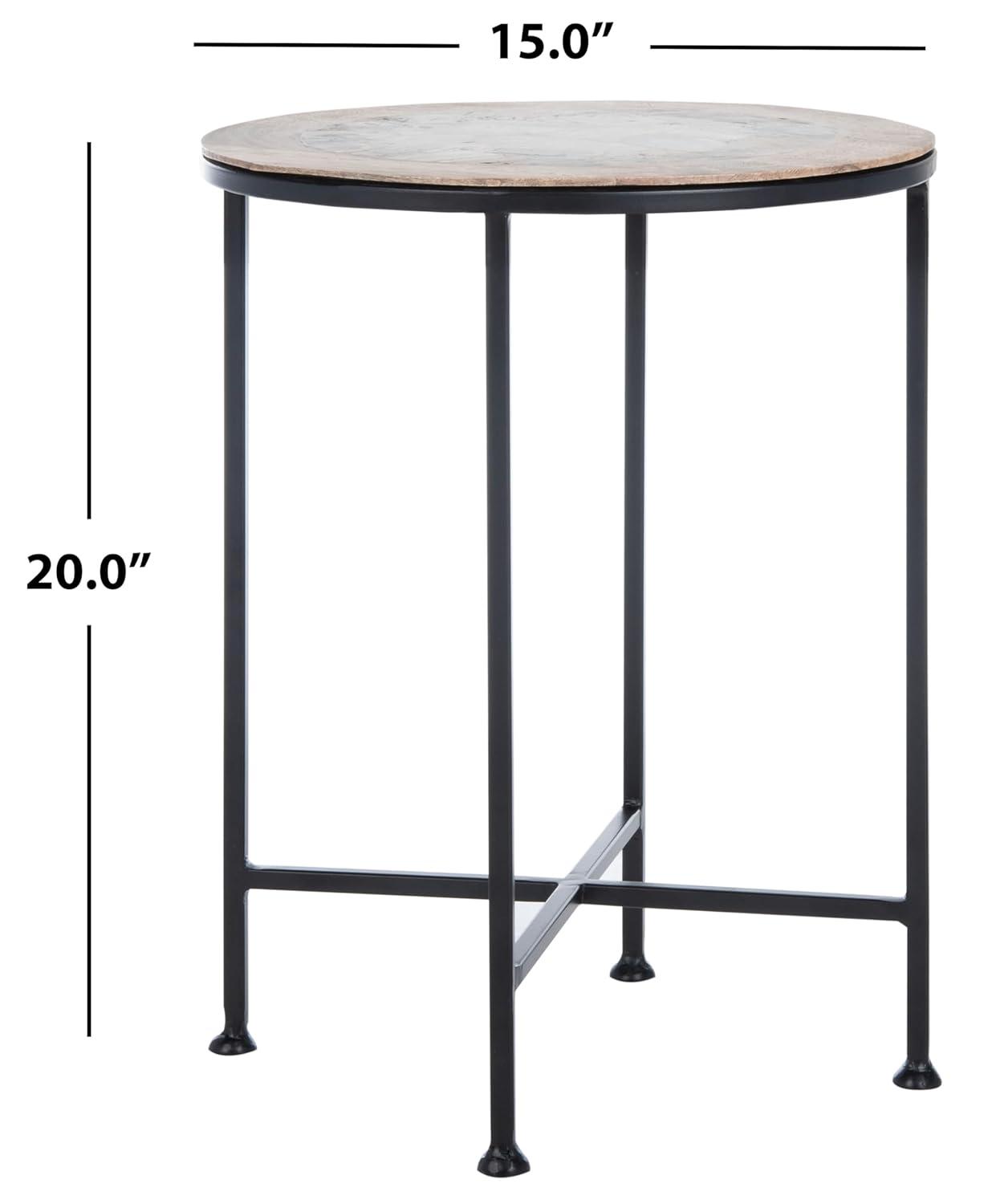 Lumi Agate Accent Table - Multi Color Black Agate/Natural/Black Legs - Safavieh.