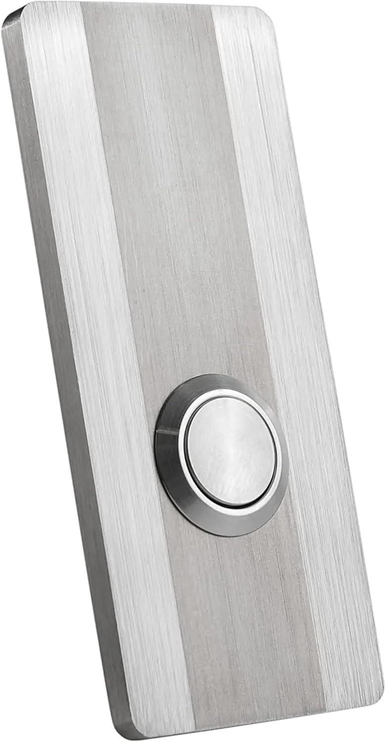 Modern Stainless Hardware R4 Stainless Steel Doorbell Button, 1.37” x 3.14” x 5/32”, 4mm Thick