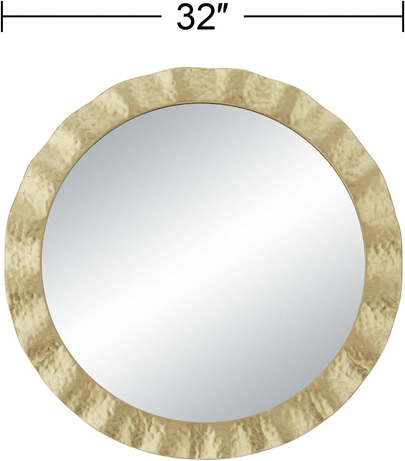 Uttermost Wave 32" Gold Round Wall Mirror