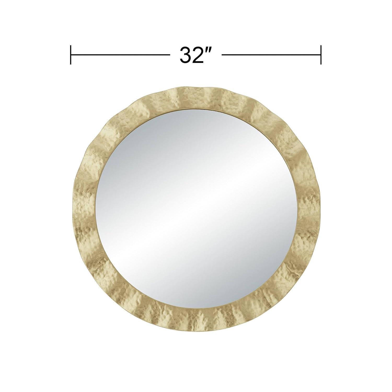 Uttermost Wave 32" Gold Round Wall Mirror
