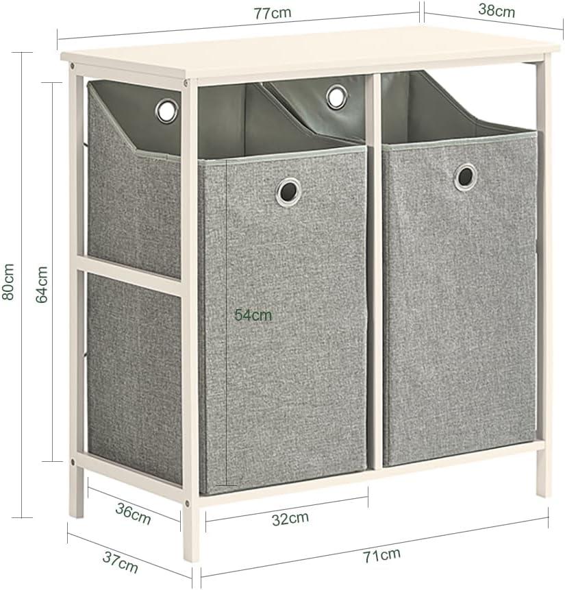 Haotian Bathroom Laundry Hamper Basket with Shelf