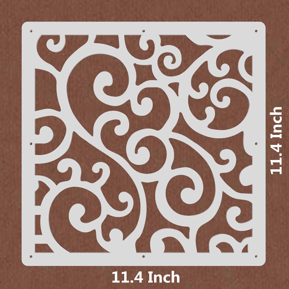 12Pcs White Hanging Room Divider,Wood-Plastic Room Divider DIY Panel Screens Partition Wall Dividers Room Decoration with All Accessories 11.4x11.4 Inch