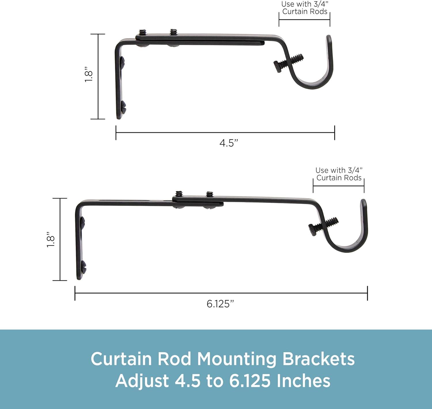Kenney 3/4" Adjustable Brackets Curtain Rod Brackets & Reviews | Wayfair