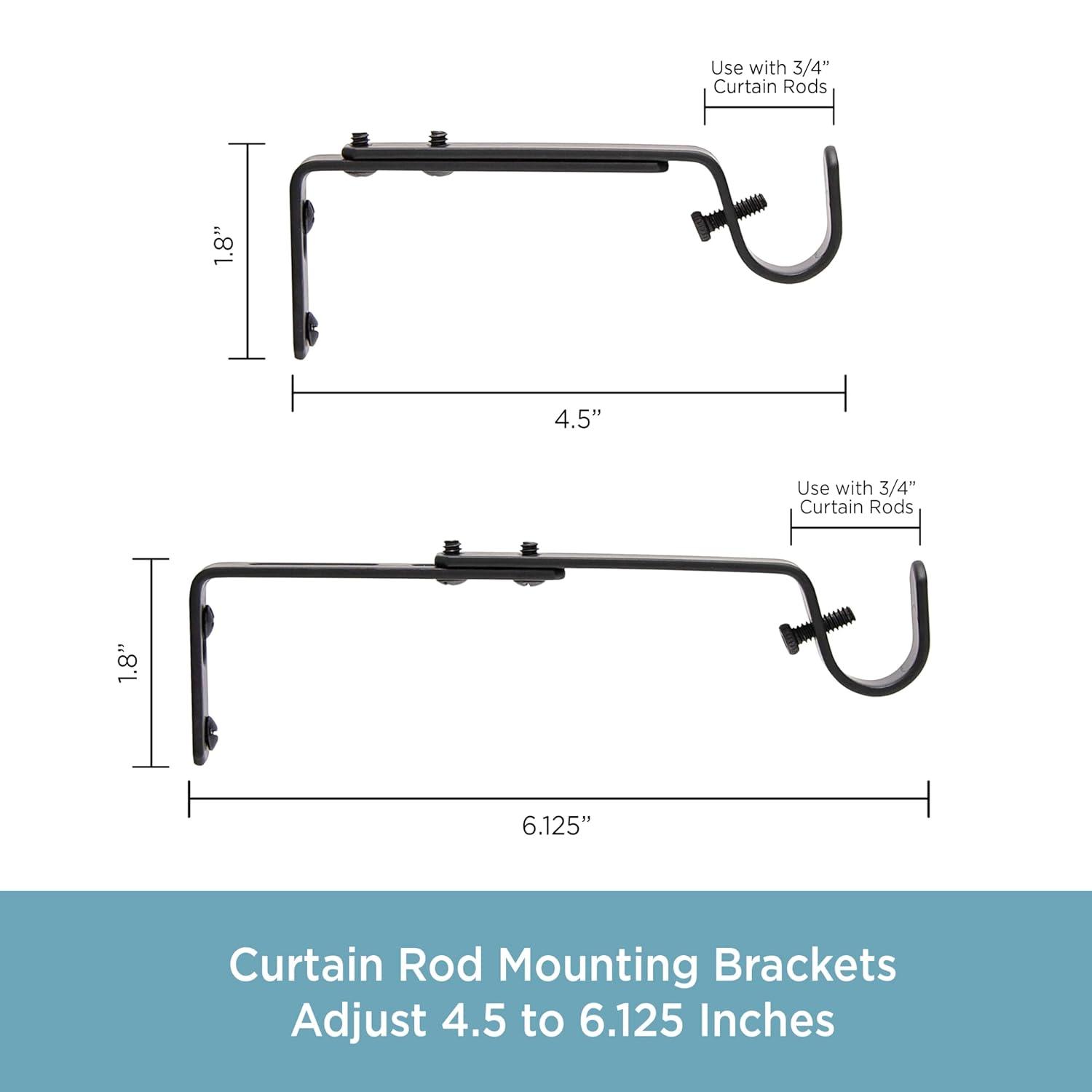 Kenney 3/4" Adjustable Brackets Curtain Rod Brackets & Reviews | Wayfair