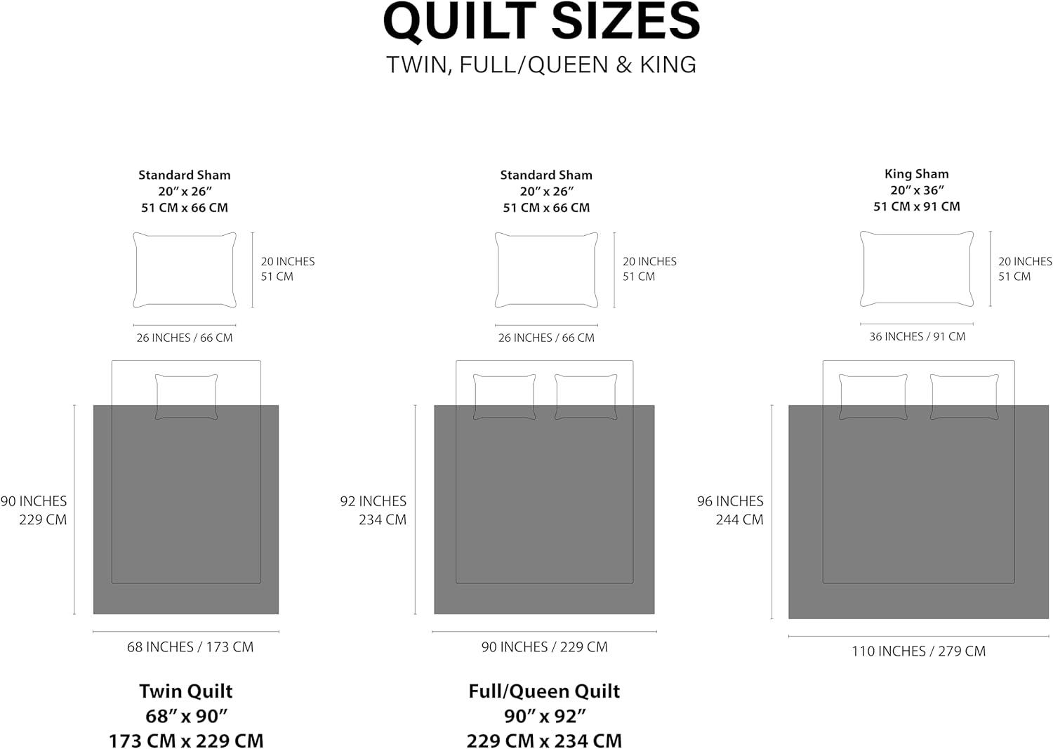 King Organic Cotton Reversible White Quilt Set