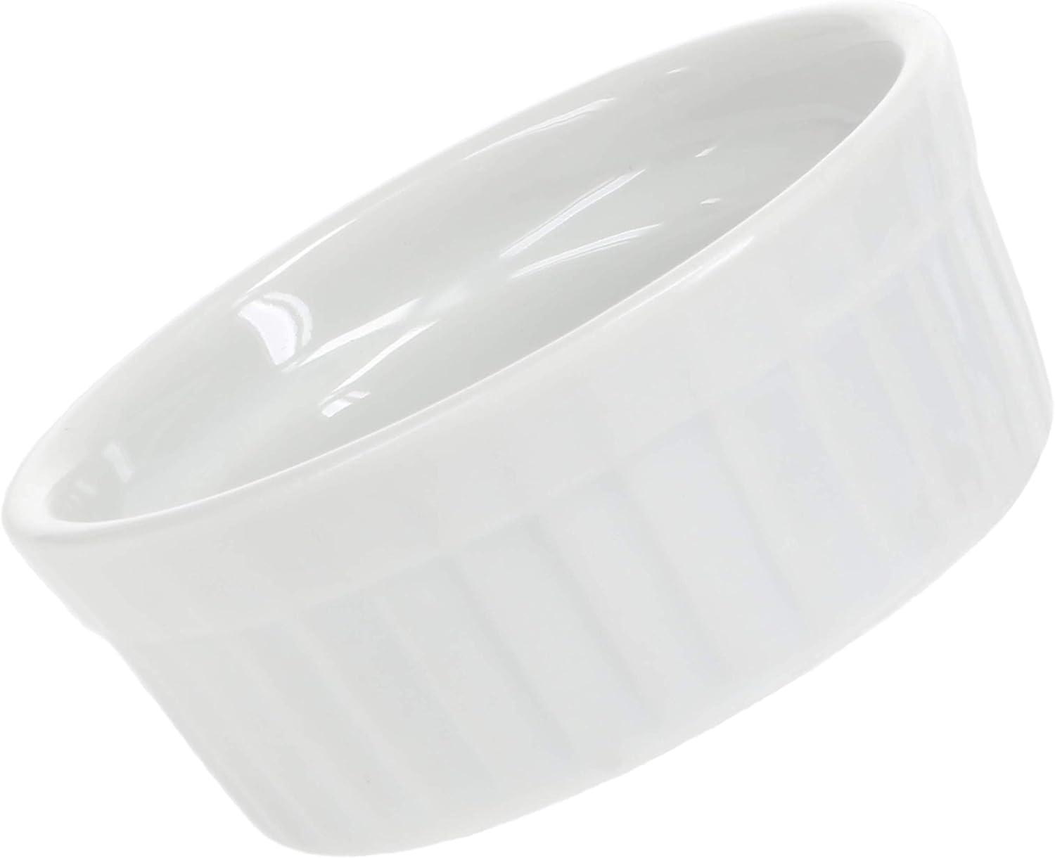 Set of 12 White Porcelain Round Ramekins with Lids