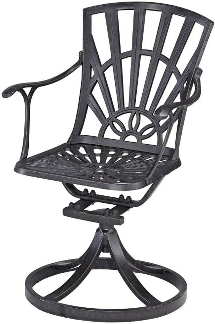 Homestyles Grenada Aluminum Outdoor Swivel Rocking Chair in Charcoal