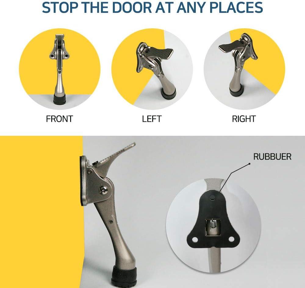 HASHI (4 inch, Antique Bronze) One-Touch semi-Automatic Door Stop - 4 inch Door Stopper with a Height-Adjustable Rubber