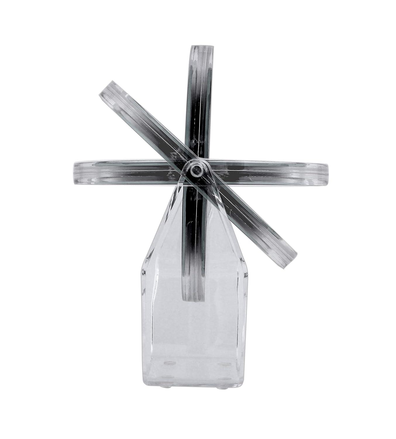 Clear Acrylic Round Swivel Vanity Mirror with 7X/1X Magnification