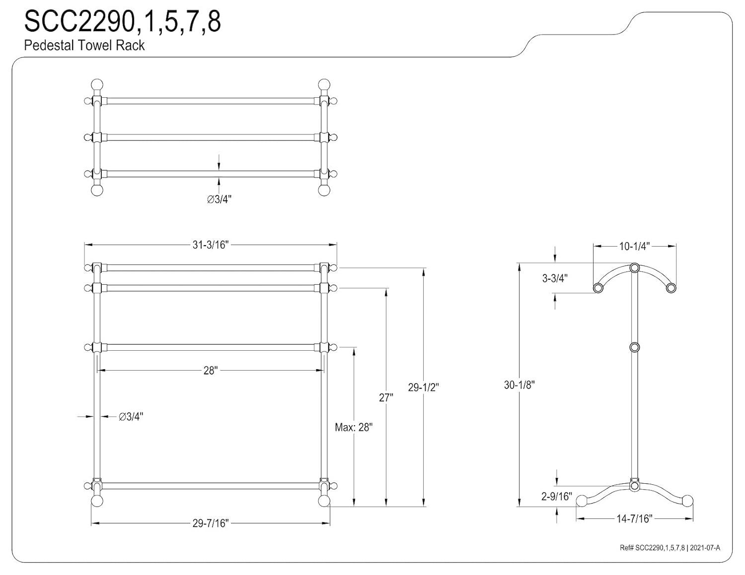 Kingston Brass Kingston Brass Edenscape Freestanding Towel Rack SCC2298