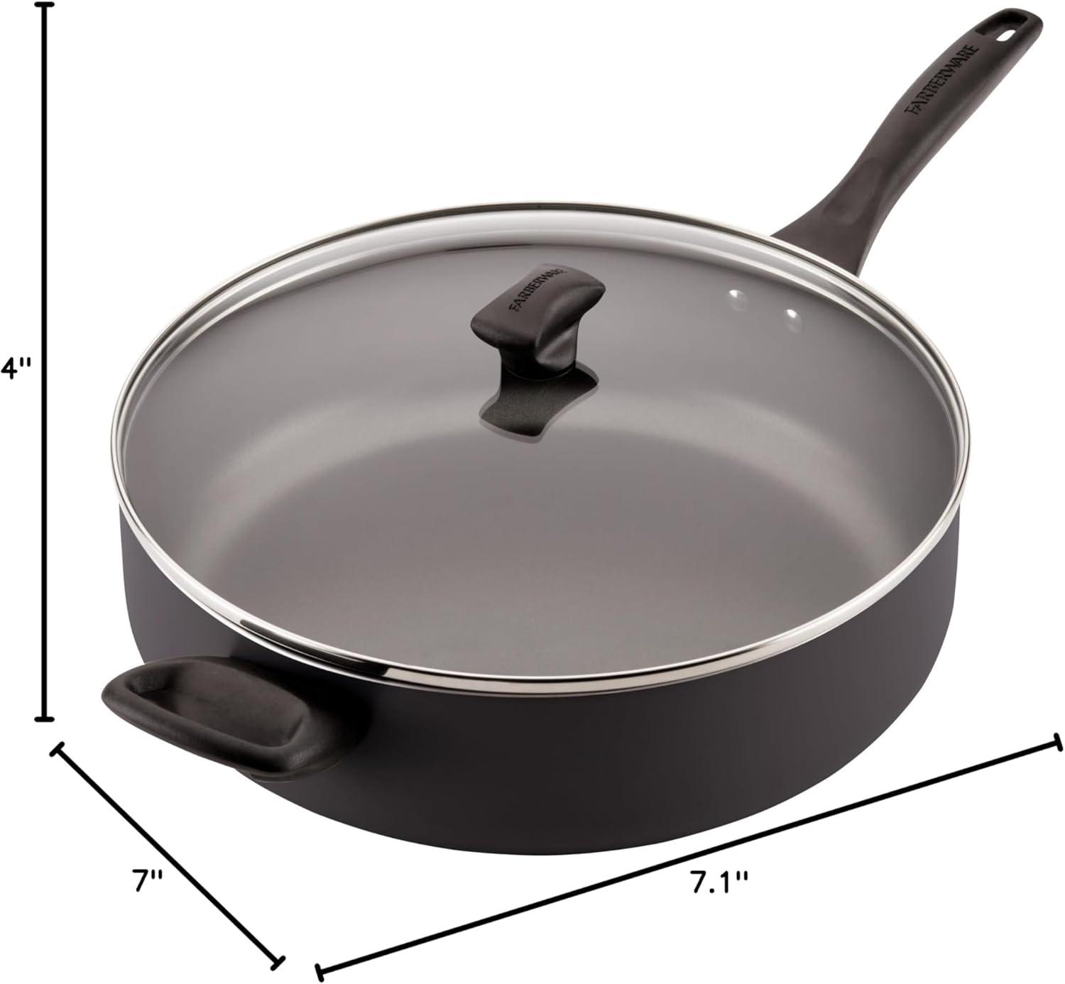 Farberware Black Nonstick Aluminum 6-Quart Jumbo Cooker with Lid