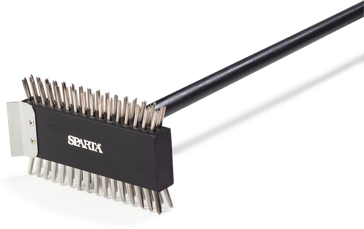 Carlisle 4029000 Sparta Broiler Master Grill Brush & Scraper with 30.5 in. Handle