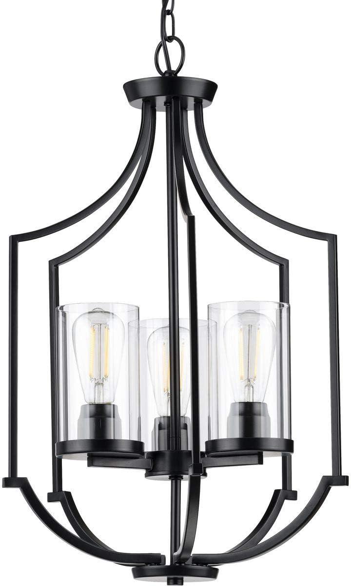 Progress Lighting, Lassiter Collection, 3-Light Foyer, Brushed Nickel, Clear Glass Shades