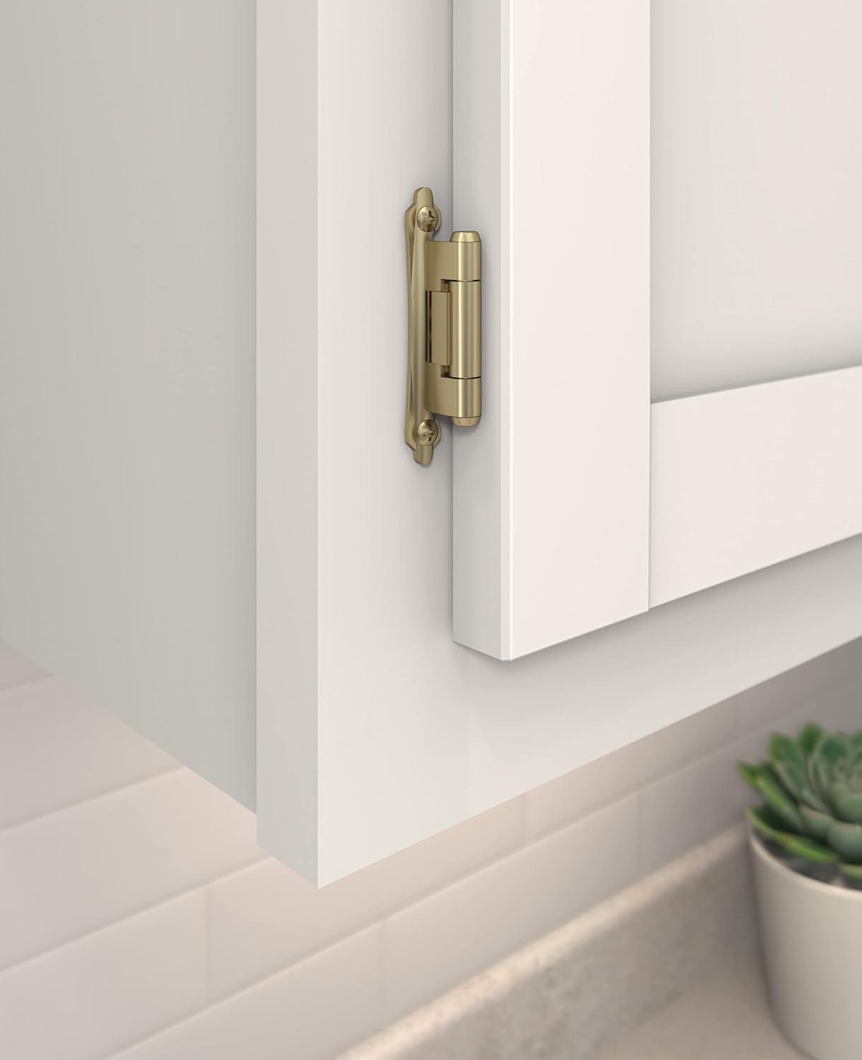 Golden Champagne 3/8 Inch Inset Self-Closing Cabinet Hinge