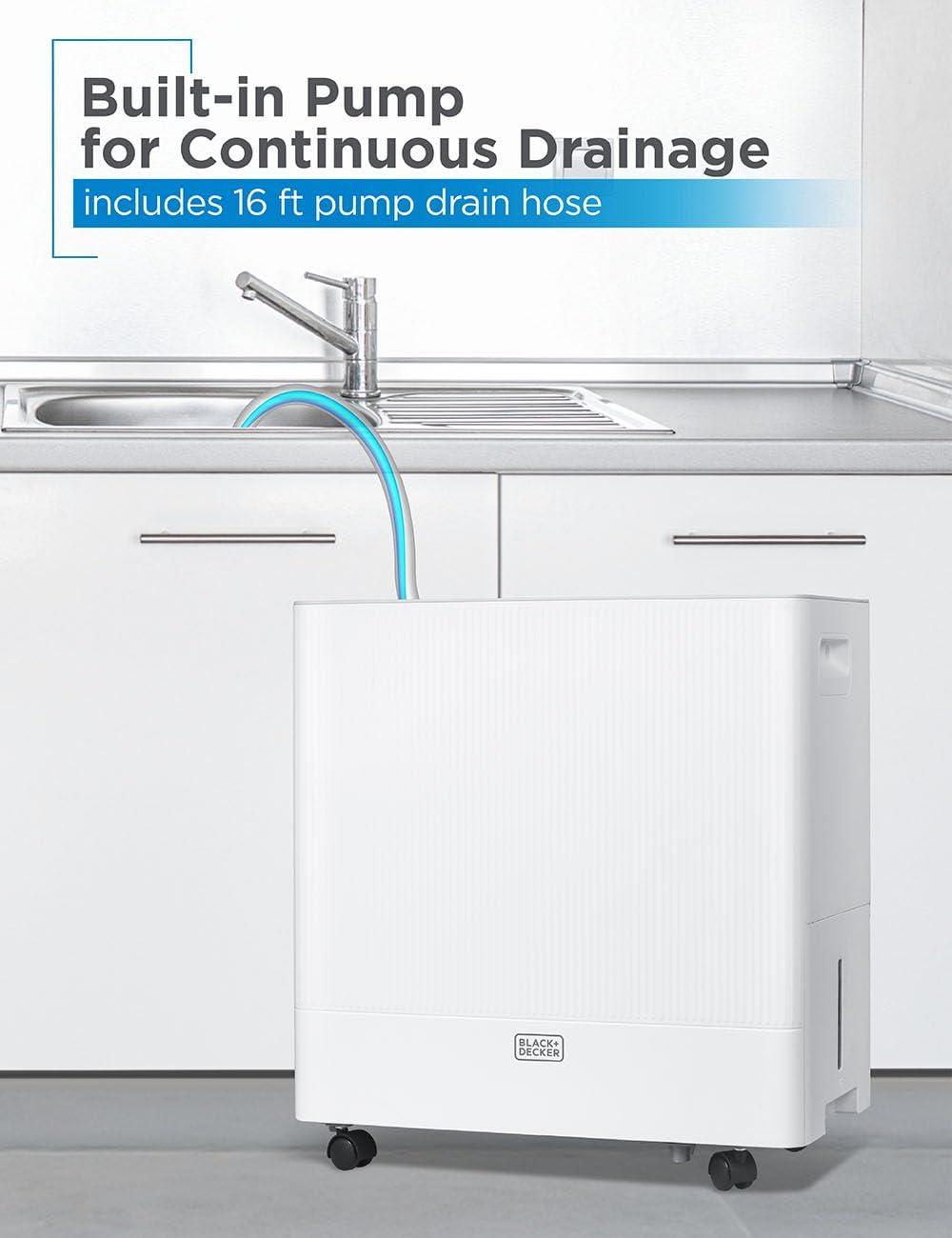 BLACK+DECKER Dehumidifier for Large Spaces and Basements Energy Star Certified White