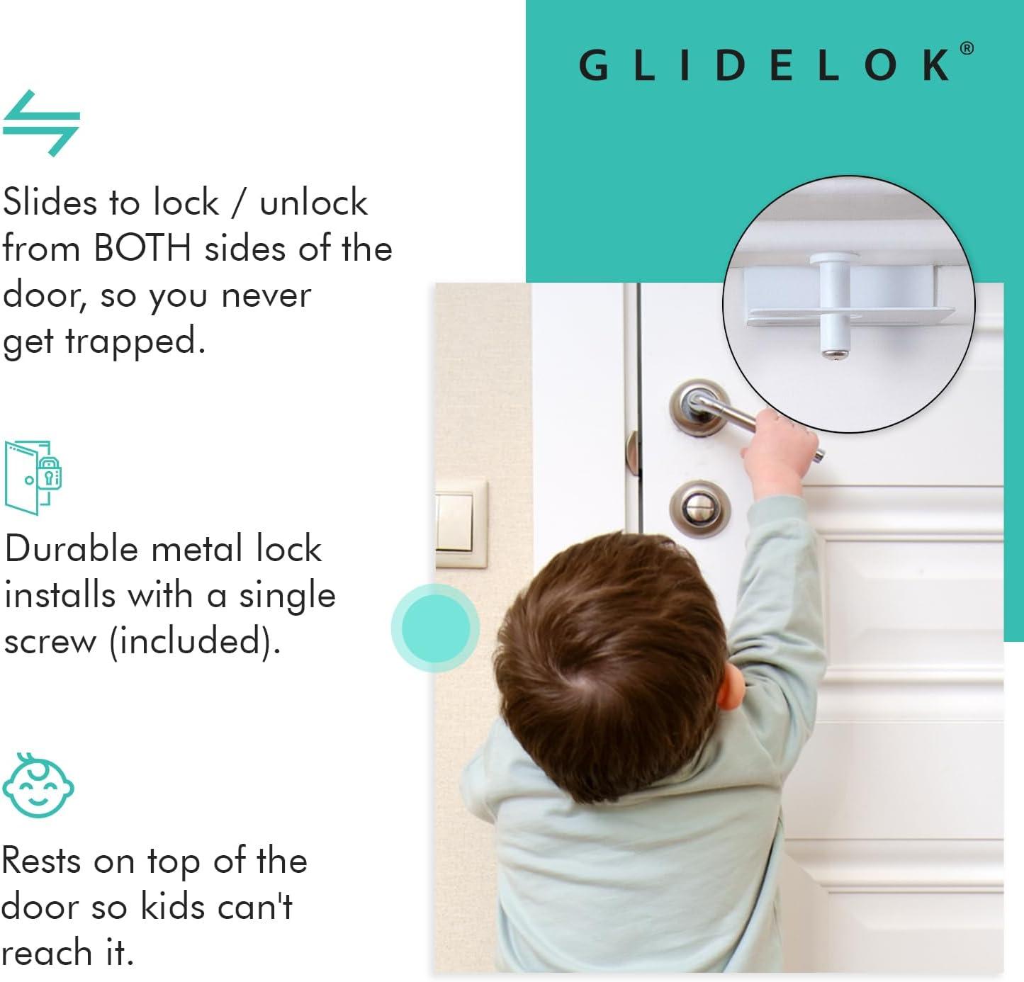 4 Pack - GlideLok Child Safety Door Top Lock