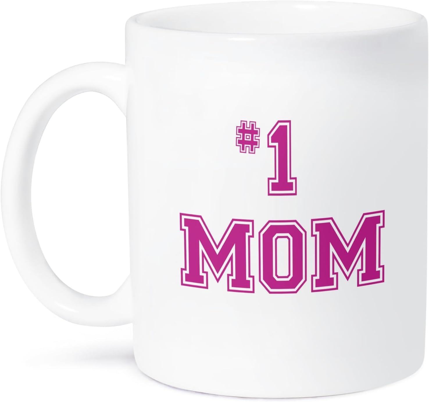 #1 Mom Hot Pink Ceramic 11oz Mug