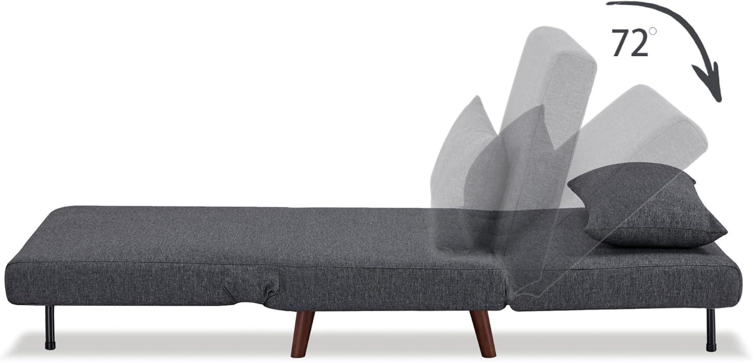 A&D Home Tustin Polyester Convertible Futon Chair, Charcoal