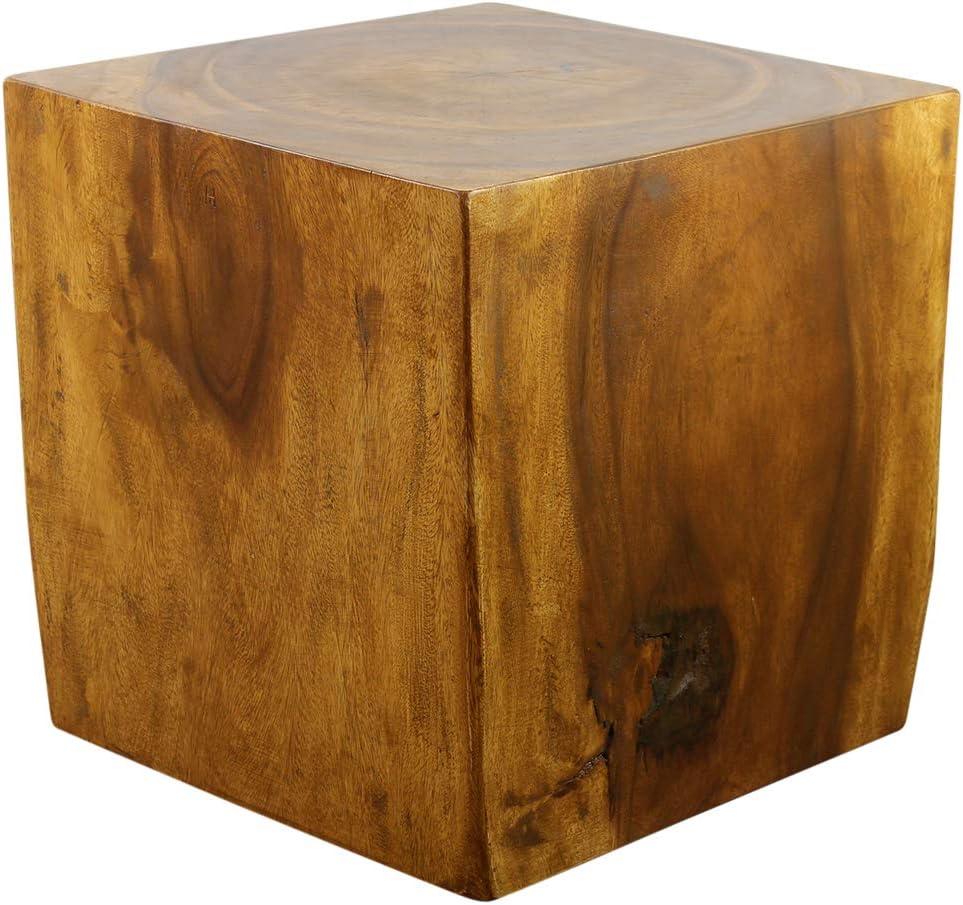 Artisan Crafted Eco-Friendly Oak Wood Cube Coffee Table