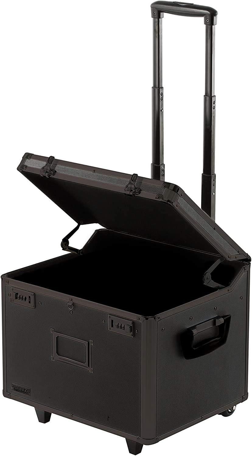 Vaultz Locking Mobile File Chest, Letter/Legal Files, 17.5" x 15.5" x 14.5", Black