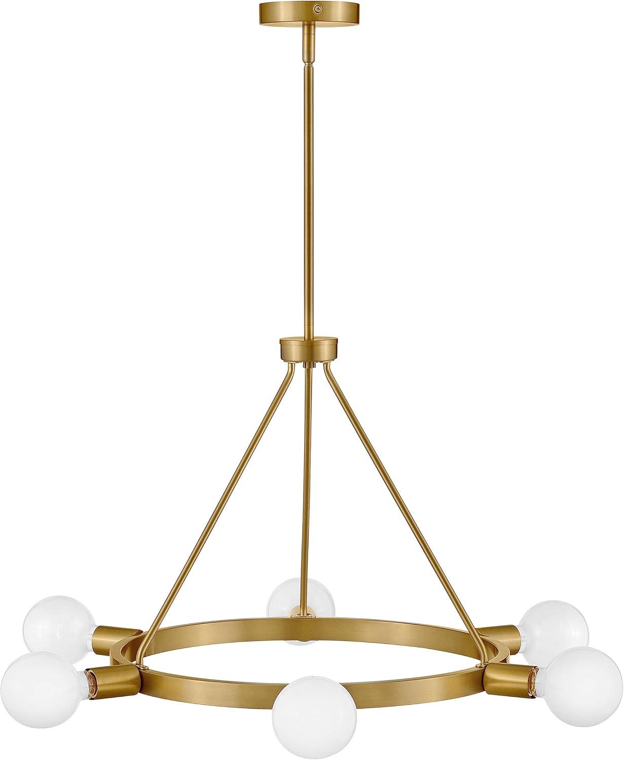 Lark Orla 6 - Light Chandelier in  Lacquered Brass