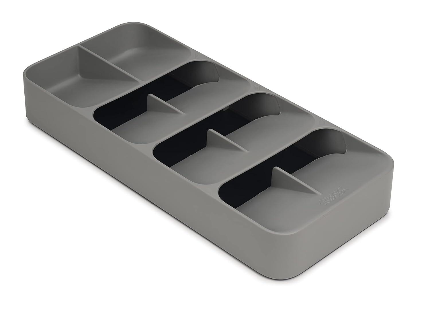 Joseph Joseph DrawerStore Large Compact Cutlery Organizer - Gray: Silverware Tray, In-Drawer Flatware Storage, Multiple Compartments
