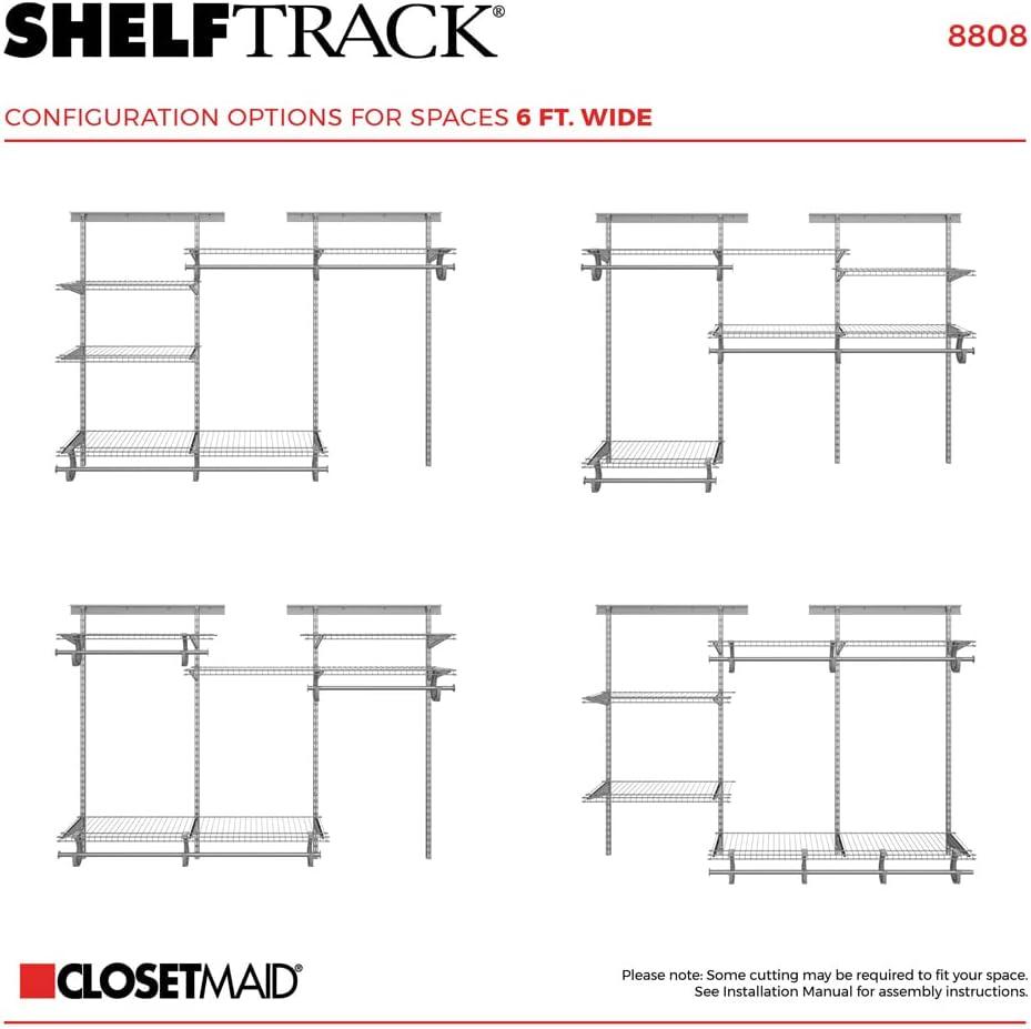 ShelfTrack 48" W - 72" W Closet System Starter Kit