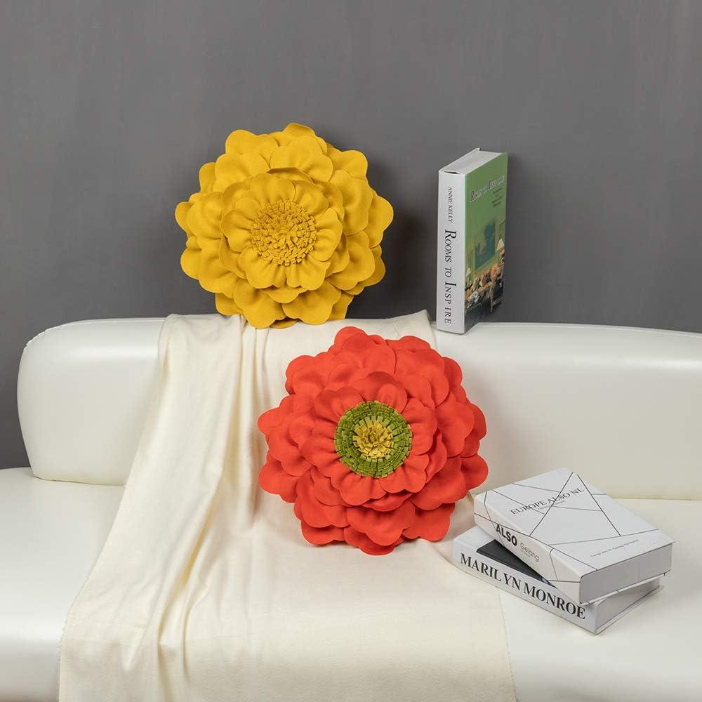 JWH 3D Floral Throw Pillow Floral Throw Pillow